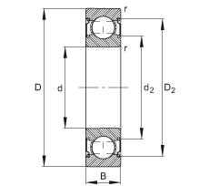 S 6205-C-2Z, ă(ni)Y(ji)(gu)C (j) DIN 625-1 ˜ʵҪߴɂ(c)g϶ܷ