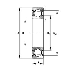 S 6306-2Z, (j) DIN 625-1 (bio)(zhn)Ҫߴ, ɂ(c)g϶ܷ